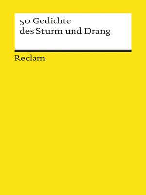 cover image of 50 Gedichte des Sturm und Drang